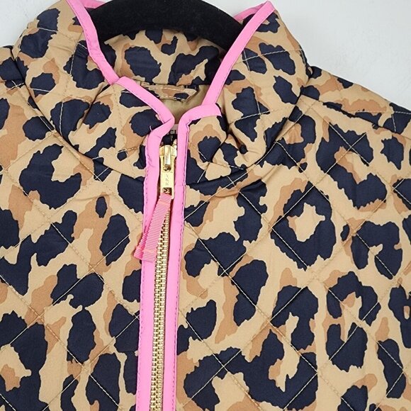 Crewcuts by J.Crew factory girls sz 14 animal print leopard vest pink trim - Picture 4 of 10